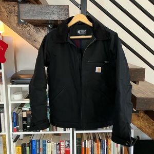 CARHARTT RELAXED FIT DUCK BLANKET-LINED DETROIT JACKET - Black - Size Small